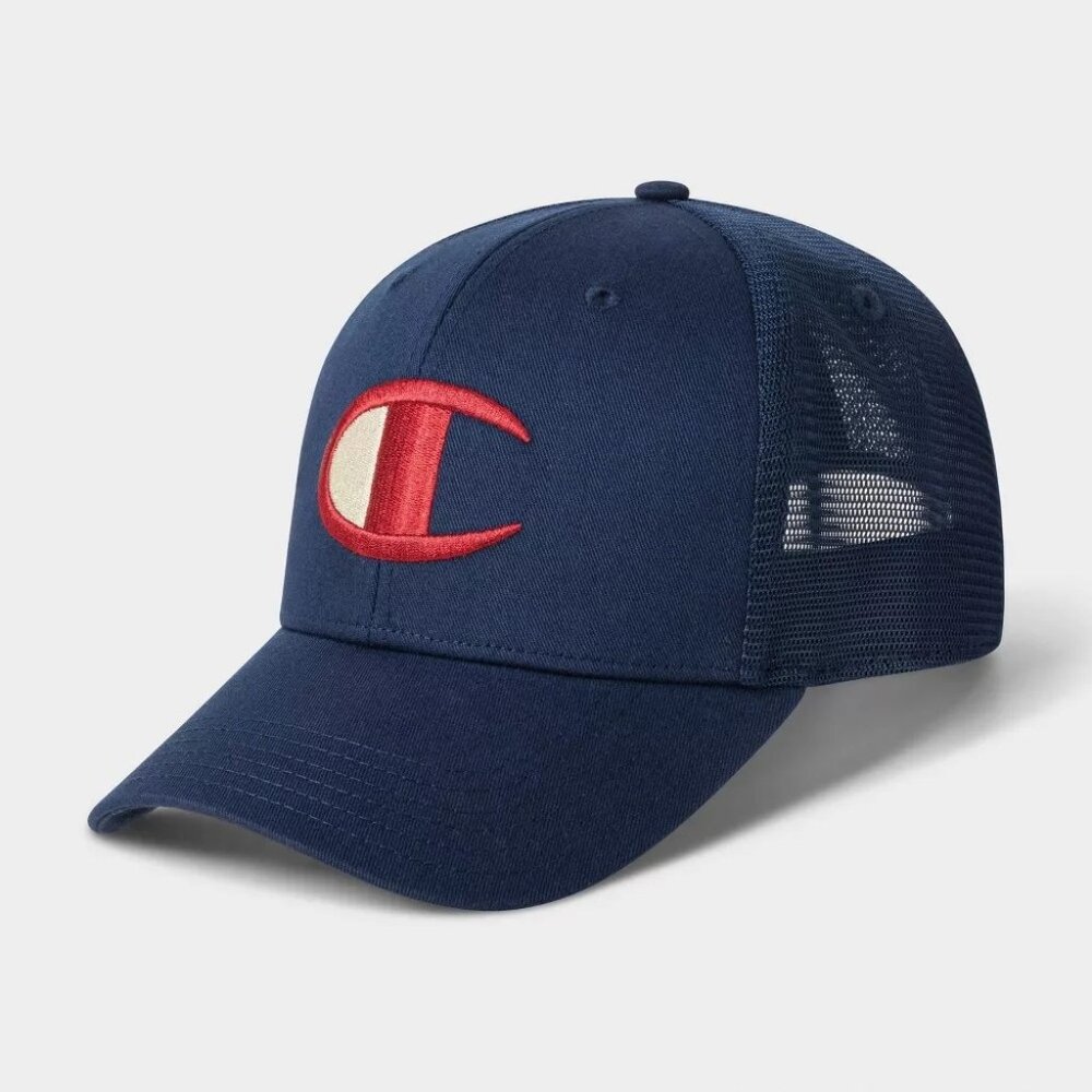NEW Champion Adult Logan Twill Trucker Hat - Navy